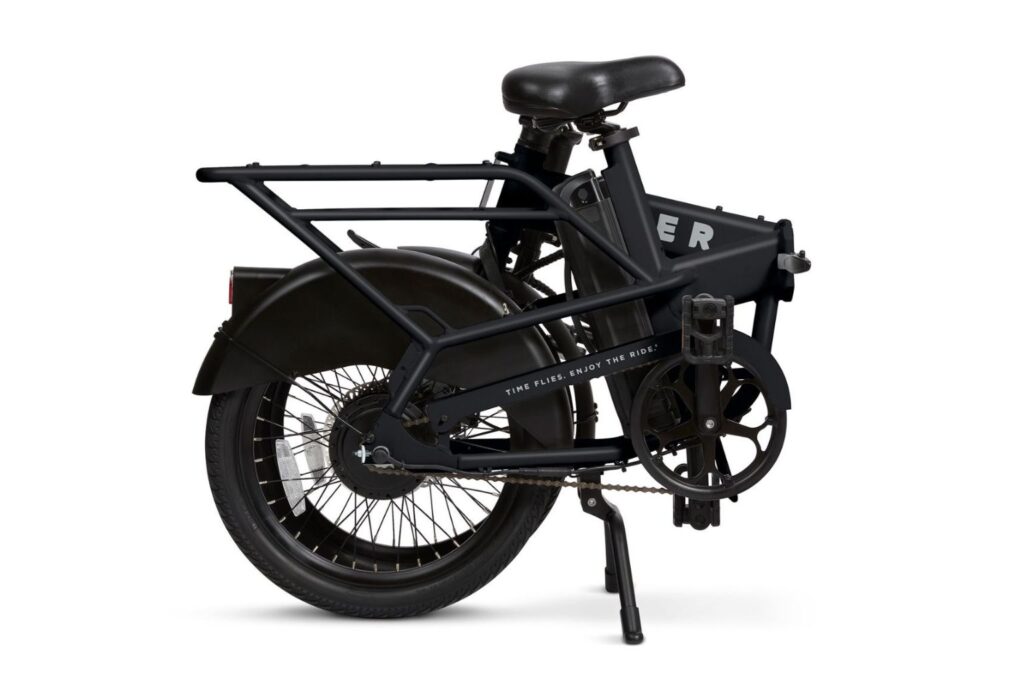 Black Flyer™ Folding Cargo E-Bike folded