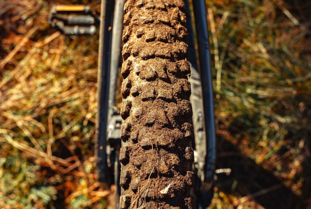 Aventon Ramblas Up Close Dirty Tire Tread