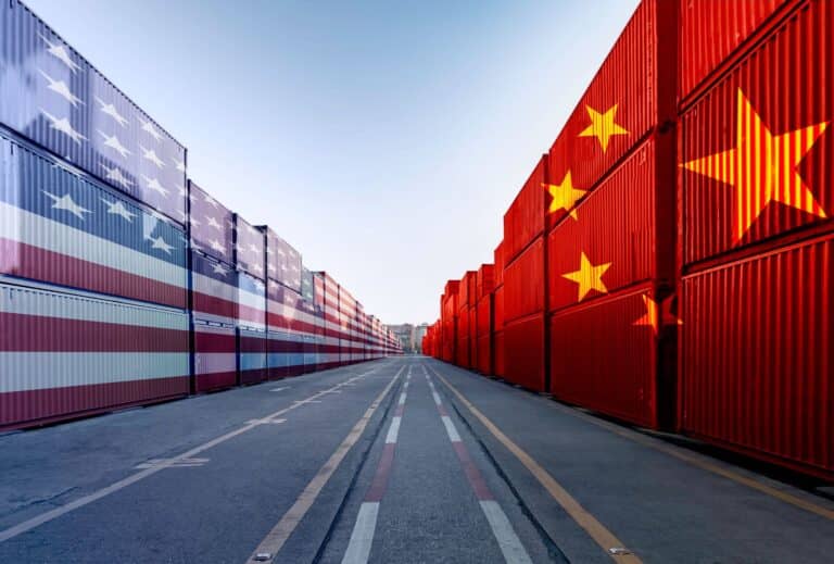 U.S. and China cargo reflecting China tariffs