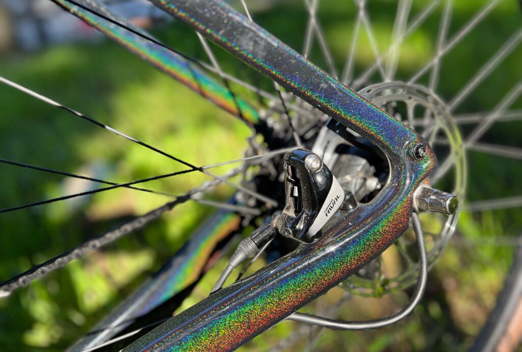 Close-up of CF Racer1 Rival brakes